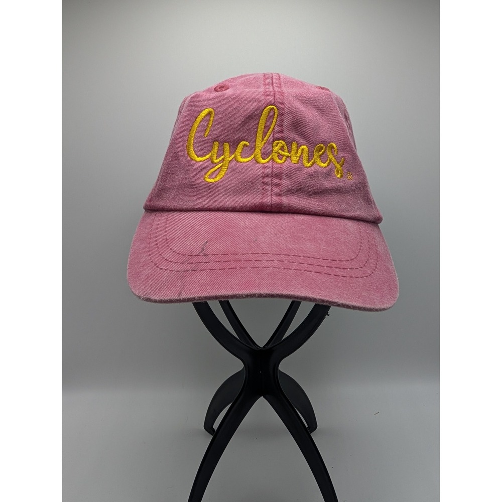 Adams Cyclones Hat Pink Faded Cotton Baseball Cap Adjustable Leather Strap